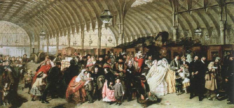 William Powell  Frith the railway station oil painting image